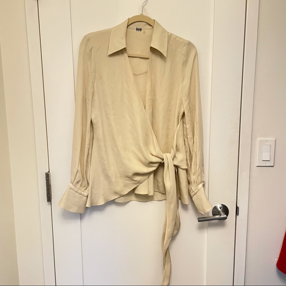 Haute Hippie silk wrap shirt